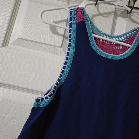 Stylish Blue and Pink Midi Dress - Picture 4 of 10